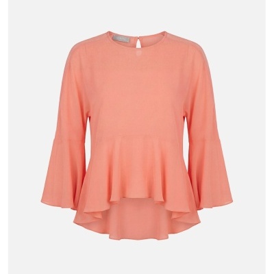 Blusa fluída com folhos Scripta