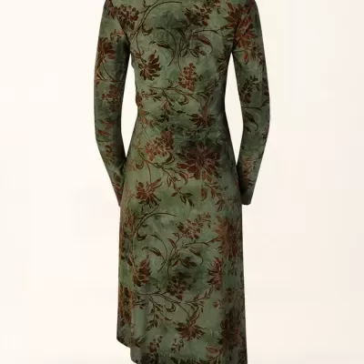 Vestido Midi em Veludo com Nó Frontal Sahoco