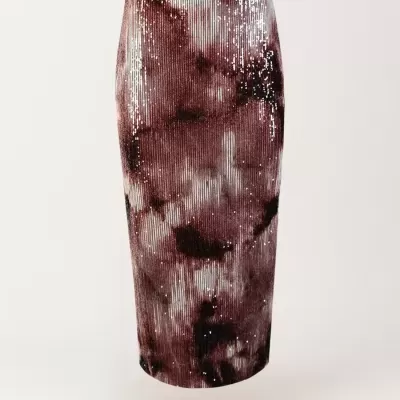 Saia Midi Lápis em Lantejoulas Sahoco