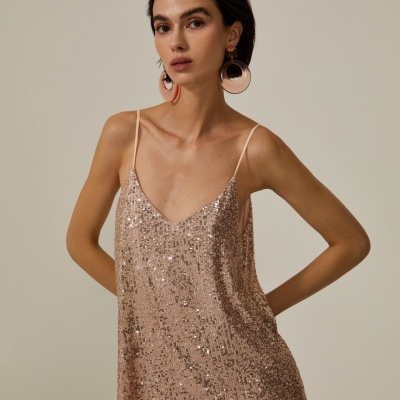 Top de alças em lantejoulas Decenio