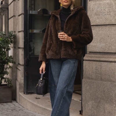 Jeans balloon em algodão com recortes Ferrache