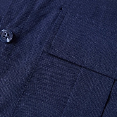 Camisa de manga curta em liocel e linho Lion of Porches