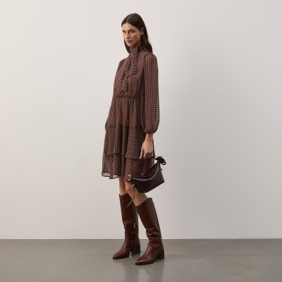 Vestido estampado com laçada Decenio