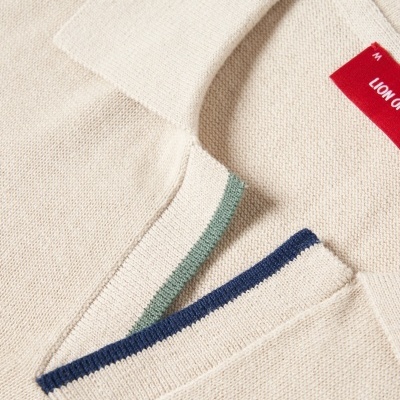 Polo manga curta em linho e algodão Lion of Porches