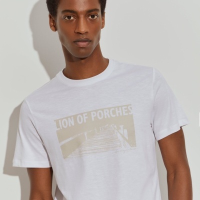 T-shirt de algodão com estampado Lion of Porches