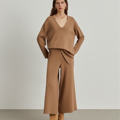 Calças de malha perna larga Lion of Porches