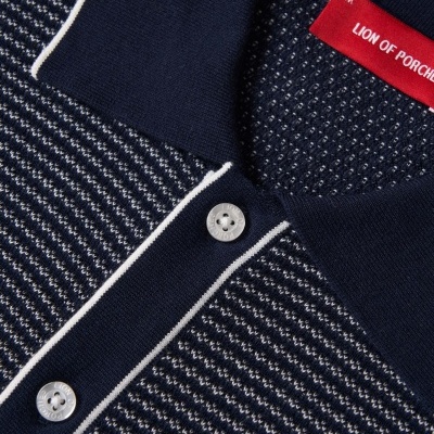 Polo de manga curta em malha de algodão Lion of Porches