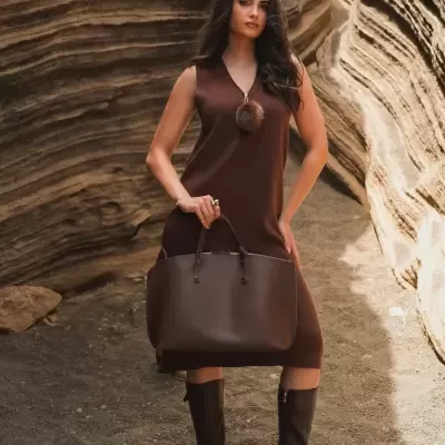 Vestido malha com pompom Spaccio by Cristina