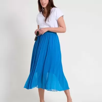 Saia midi plissada Naf Naf