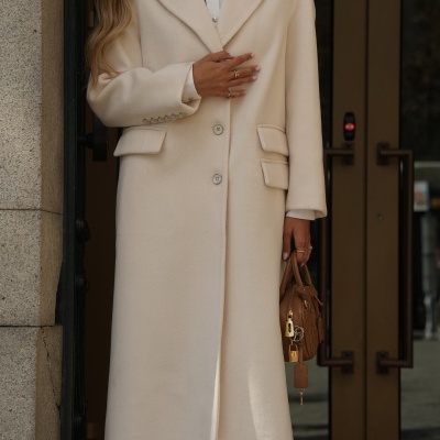 Casaco comprido em lã Sahoco