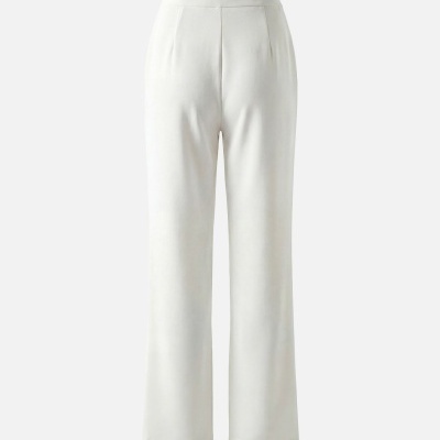 Calça de corte reto em tecido liso Scripta