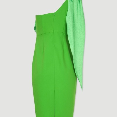 Vestido com drapeado acetinado Ferrache