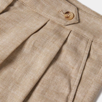 Calça wide leg em linho e algodão Lion of Porches