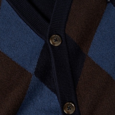 Casaco de malha com losangos em algodão e caxemira Lion of Porches