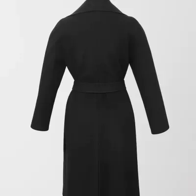 Casaco Comprido com Gola Ampla e Cinto Sahoco