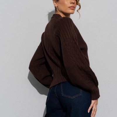 Casaco de malha com manga trabalhada Ferrache