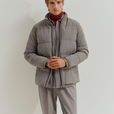 Blusão acolchoado com capuz oculto Lion of Porches