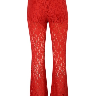 CALÇAS FLARE EM MALHA RENDADA SAHOCO