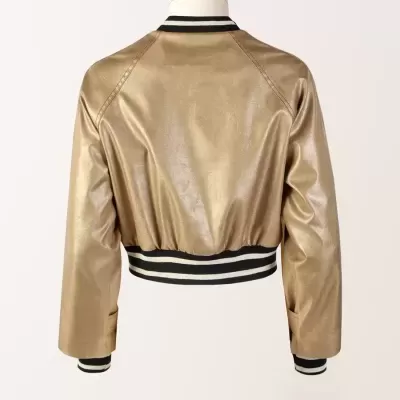 Bomber Metalizada com Punhos Contrastantes Sahoco