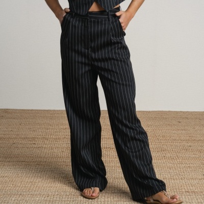 Calças listradas cintado SMF