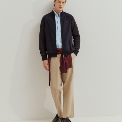 Casaco de manga comprida em malha e camurça Lion of Porches