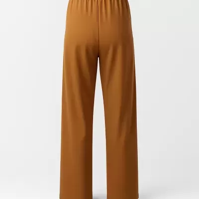 Calças camel com risca lateral Sahoco