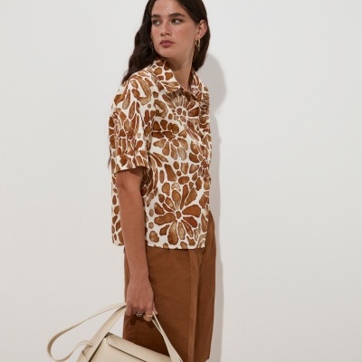 Camisa em algodão com estampado floral Decenio