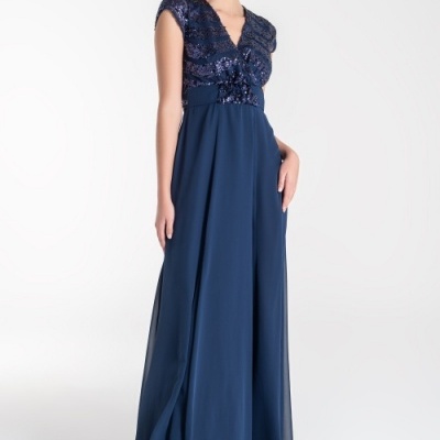 Vestido comprido com lantejoulas Ana Sousa