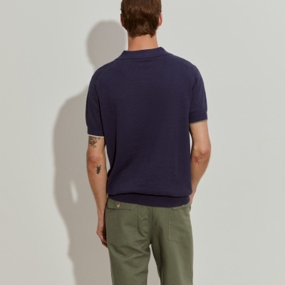 Polo manga curta em linho e algodão Lion of Porches