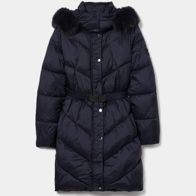 Blusão Acolchoado Comprido com Capuz removível Decenio