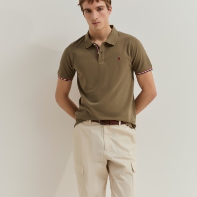 Polo de manga curta em algodão Lion of Porches