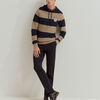 Camisola com capuz às riscas Lion of Porches