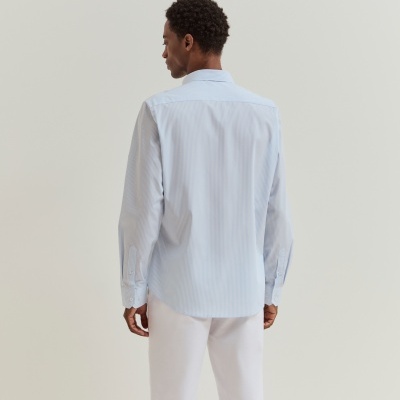 Camisa slim fit em algodão às riscas Lion of Porches