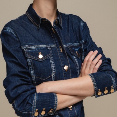 Camisa de ganga com bolsos chapa SMF