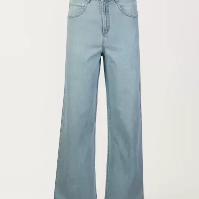 Jeans Wide Leg Cintura Subida Sahoco