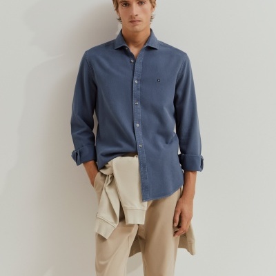 Camisa slim fit de algodão Lion of Porches