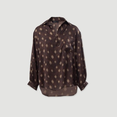 Blusa acetinada estampada Ferrache