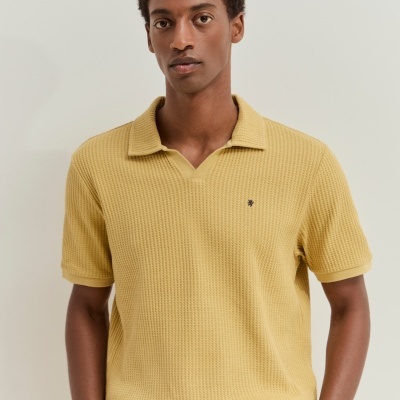 Polo de manga curta em malha de algodão Lion of Porches