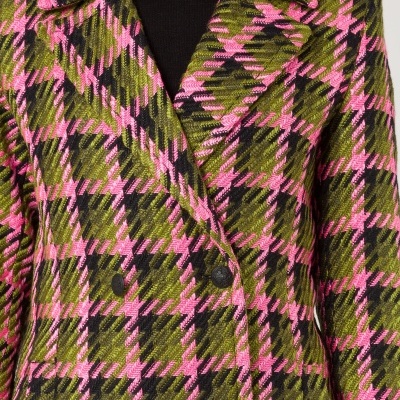 Casaco midi com houndstooth multicolorido Naf Naf