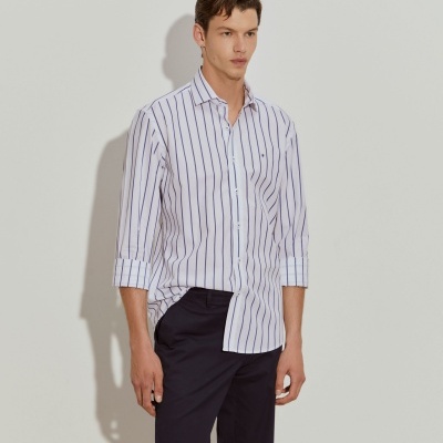 Camisa slim fit de algodão às riscas Lion of Porches