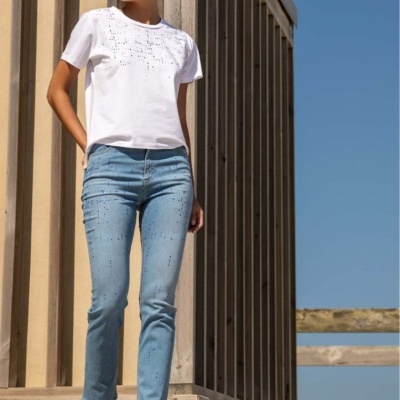 T-Shirt manga curta Scusi