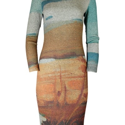 VESTIDO ESTAMPADO EM MALHA SAHOCO