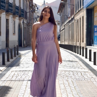 Vestido plissado Rinascimento