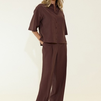 Calça clássica fluída com pinças Scripta