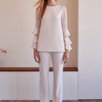 CONJUNTO DE BLUSA DE CHIFFON ARGGIDO