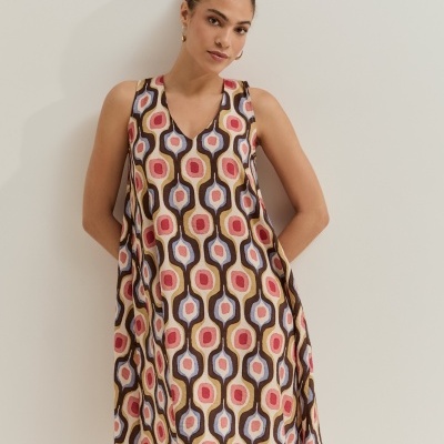 Vestido de manga cava com estampado Lion of Porches