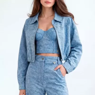 Casaco Bomber em Renda Sahoco