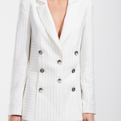 Blazer riscas com botões  Sahoco