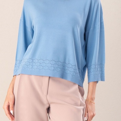 Camisola de malha fluida com detalhe perfurado Ferrache