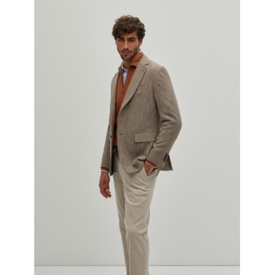 Blazer regular fit com padrão espinhado Decenio